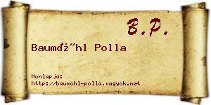 Baumöhl Polla névjegykártya